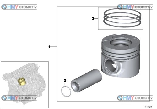 Piston Bmw M47 4 Adet-M57- 6 Adet-0.50  E46 E53 3 Serisi X5  11217787000 083Pı00018102,0831802