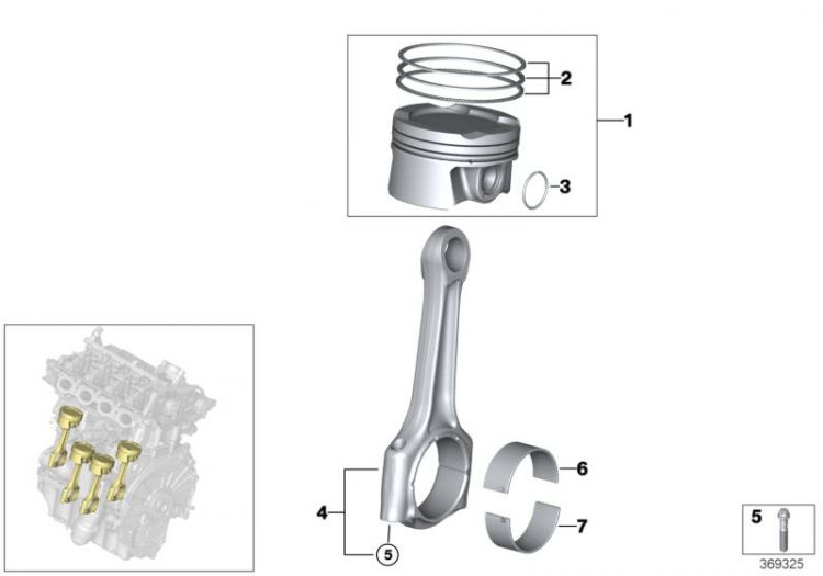 11248623416 Orjinal Piston Kolu F20 F30 F45 F46 B38 Set(4’lu)