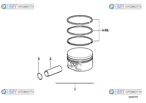 Piston Bmw Standart 84Mm  E46 E36 E39 E38 3 Serisi 5 Serisi 7 Serisi  11251437037 0831600