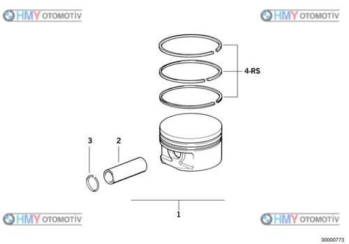 Piston Bmw Standart  E36 E46 3 Serisi  11251437177 0831000