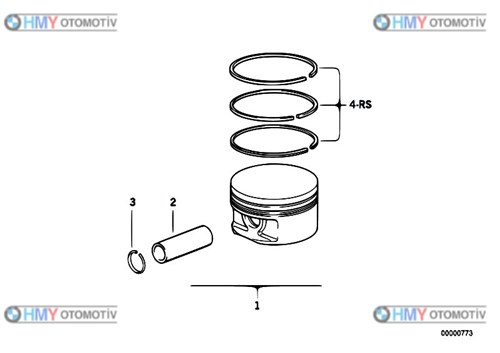 Piston Bmw 0.50  E36 E46 3 Serisi  11251437179 8770222050