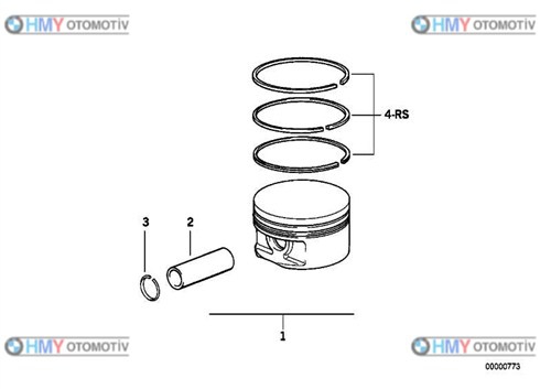 Piston Bmw 0.50  E30 3 Serisi  11251721449 0826902