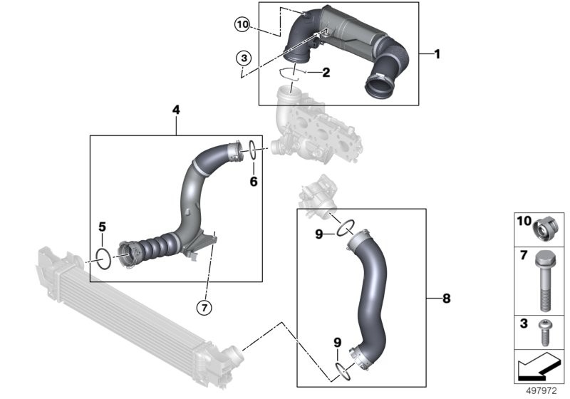 Bmw 13718655836 Turbo Hortumu F52 F45 F46 X1 F48 X1 F48 X1 F49 X2 F39 Mini F56 F55 F54 F57 F60 KUTUSUZ