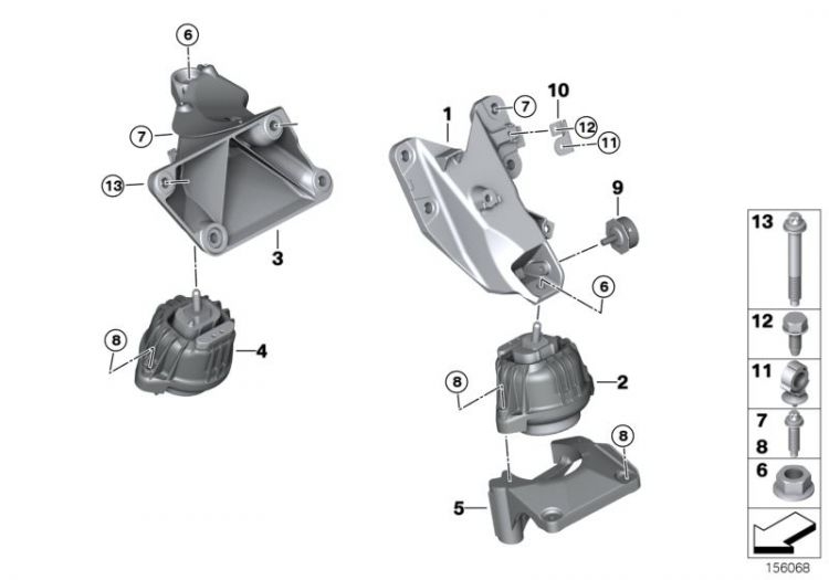 Bmw 22116761090 Motor Takozu SARI TEXTAR KUTUDA SAG E60/e61/e63/e64 5.20/25/30 i 6.30i Lemforder