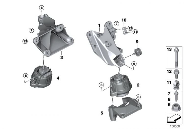 Bmw 22116867441 Motor Takozu SOL N20 N47 F20/F21/F22/F23/F30/F31/F32/F33/F34/F36 Lemforder 3943401