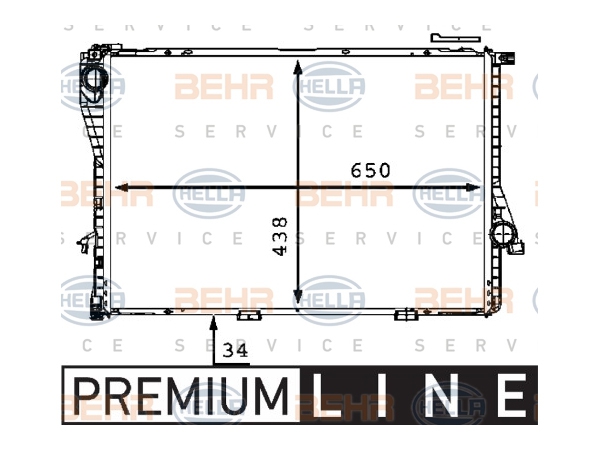 Motor Su Radyatörü E39 E38 [M52 M54 M62] Man/Şanz (Klimalı) 1999-03 BHR_8MK376712481  HELLA