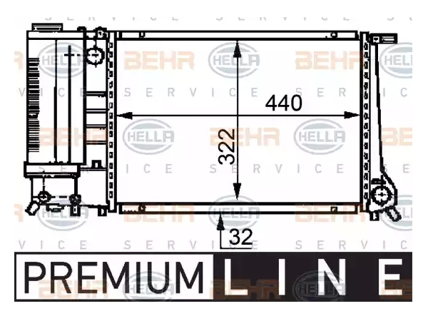 Motor Su Radyatörü E34 E36 [M20 M50 M52] Man/Şanz (Klimasız) BHR_8MK376717464  HELLA