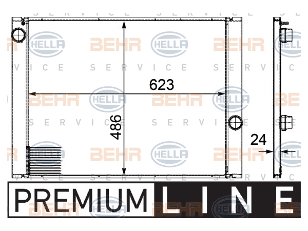 Motor Su Radyatörü E60 [M54 N46 N52 N53] Man/Şanz (Klimalı) BHR_8MK376719141  HELLA