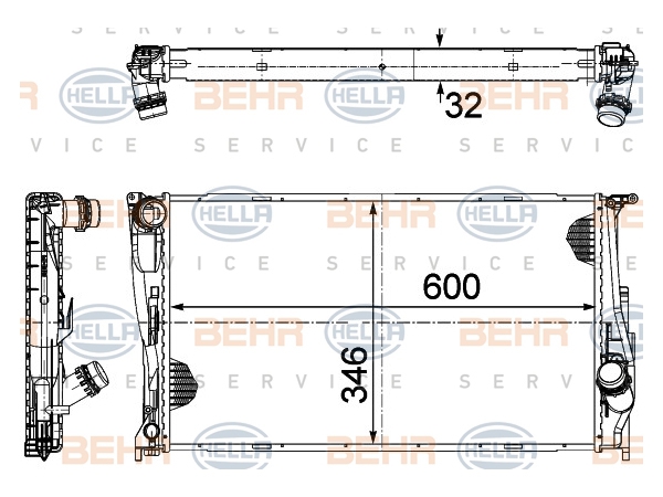 Motor Su Radyatörü E87 E90 [M47 N47] Man/Şanz (Klimalı) BHR_8MK376754004  HELLA