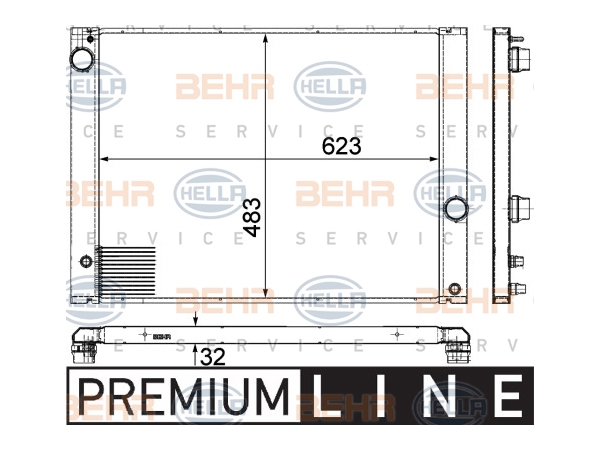 Motor Su Radyatörü E65 [N52] Otm/Şanz (Klimalı) BHR_8MK376780661  HELLA