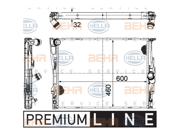 Motor Su Radyatörü E90 [N52 N53] Otm/Şanz (Klimalı) BHR_8MK376782071  HELLA