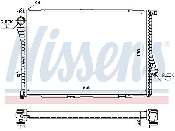 Motor Su Radyatörü E39 E38 [M52 M54 M62] Man/Şanz (Klimalı) 1999-03 NSN_60648A  NISSENS