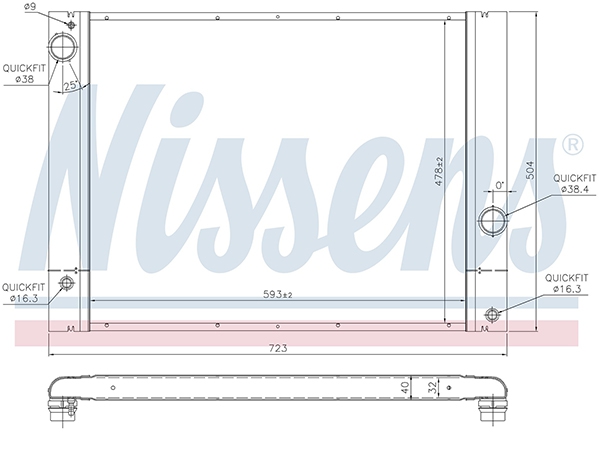 Motor Su Radyatörü E60 [N43 N46/N N52 N53] Otm/Şanz (Klimalı) NSN_60772  NISSENS