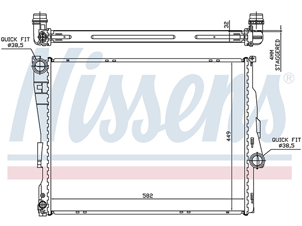 Motor Su Radyatörü E46 [M47 M52 M54 M57] Otm/Şanz (Klimalı) NSN_60782A  NISSENS