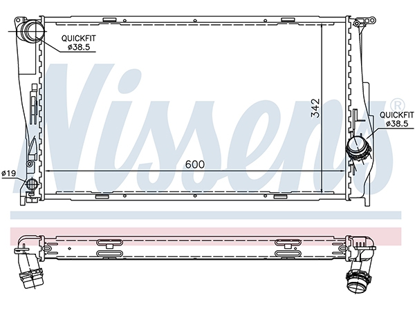 Motor Su Radyatörü E87 E90 [M47 N47] Man/Şanz (Klimalı) NSN_60785A  NISSENS