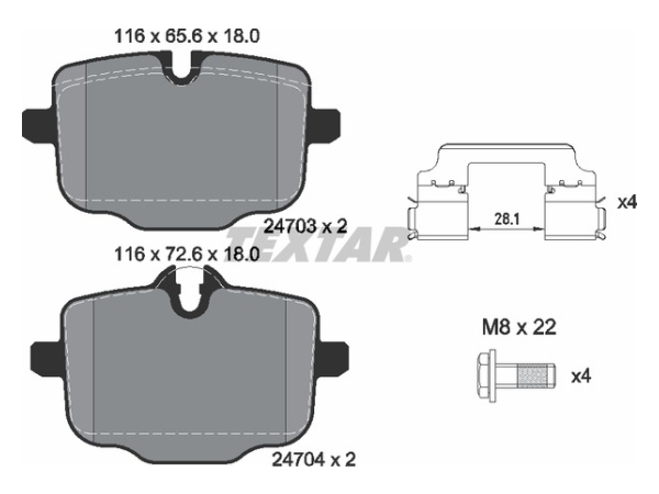 Fren Balatası F10 Arka 535550i 530/535d TEX_2470301 TEXTAR