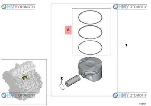 Sekman E46/M43 Std 1.2*1.5*2 85 Mm Bmw Standart 1.2*1.5*2 85 Mm  E36 E46 3 Serisi  11251437062 0613720050