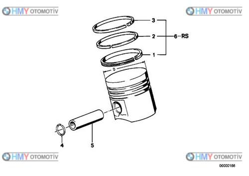 Piston Bmw 0.50  E30 E34 3 Serisi 5 Serisi  11251709975 0812102