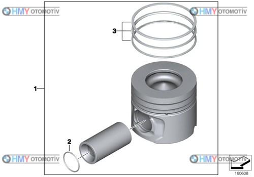 Piston Bmw 84Mm 0.50  F10 F20 F30 E90 E92 E93 F32 F34 E83 E84 F25 5 Serisi 1 Serisi 3 Serisi 4 Serisi X3 X1  11258581284 8770257050