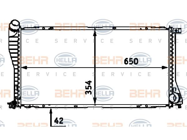 Motor Su Radyatörü E39 E38 [M47 M57 M67] Otm/Şanz (Klimalı) BHR_8MK376712394  HELLA