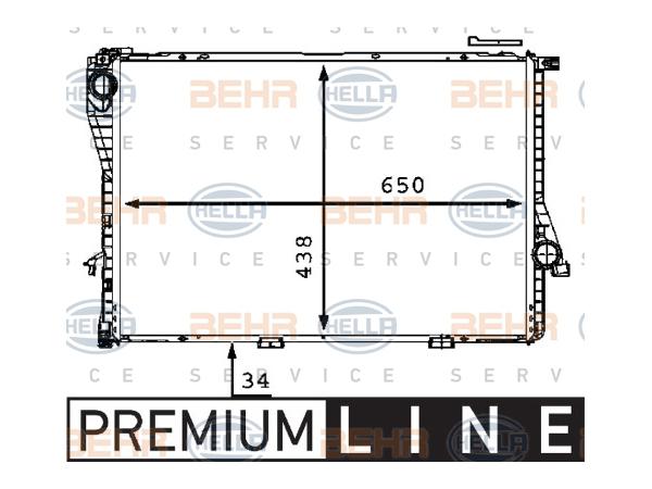 Motor Su Radyatörü E39 E38 [M52 M54 M62] Man/Şanz (Klimalı) 1999-03 BHR_8MK376712481  HELLA