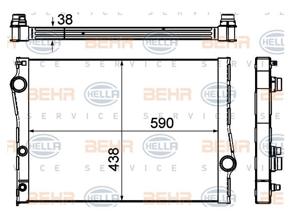 Motor Su Radyatörü E70 E71 [M57 N57 N54 N55] Man-Otm/Şanz (Klimalı) BHR_8MK376753001  HELLA