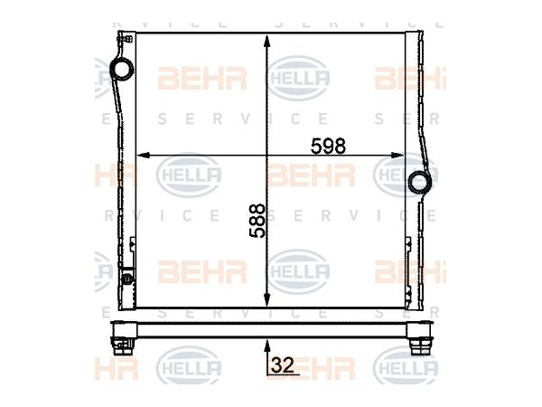 Motor Su Radyatörü E70 [N52 N62] Man-Otm/Şanz (Klimalı) BHR_8MK376753011  HELLA