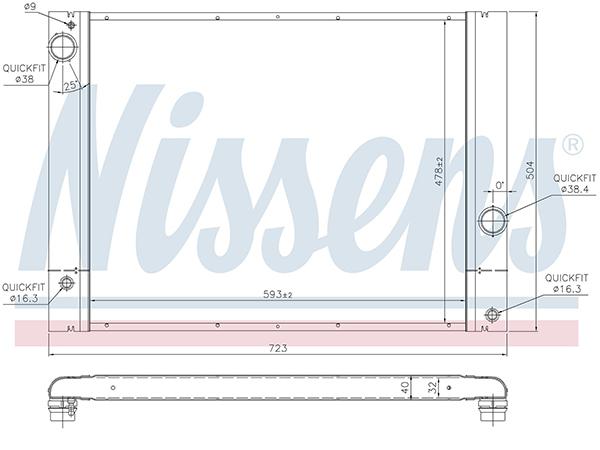 Motor Su Radyatörü E60 [N43 N46/N N52 N53] Otm/Şanz (Klimalı) NSN_60772  NISSENS