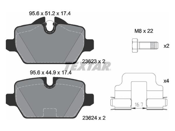 Fren Balatası E87 E90 Arka 1.6/1.8i/d 2.0i TEX_2362303 TEXTAR