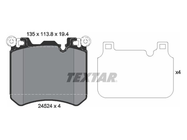 Fren Balatası E70 E71 F15 F16 Ön -M- TEX_2452401 TEXTAR