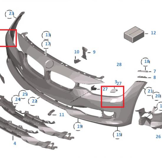 51117363394 Far Fıskiye Kapağı F32+LCI F36+LCI Sağ