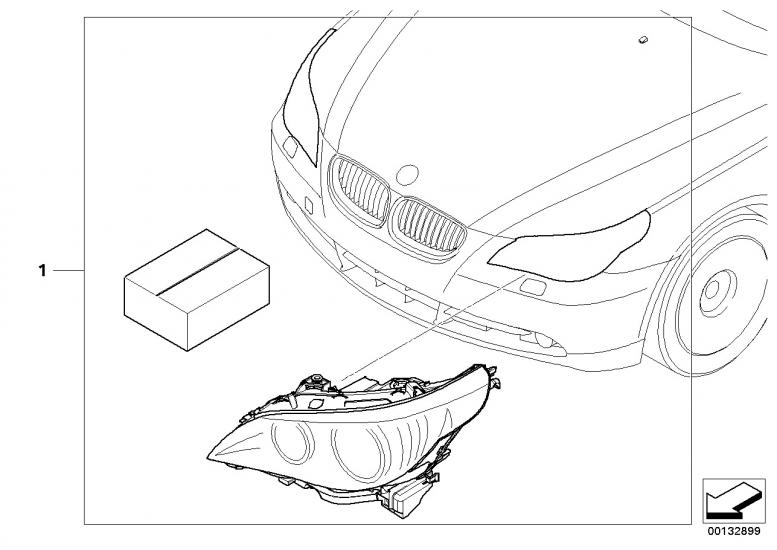 63117240264 Far Komple E90 LCI ADAPTIVE Xenon Sağ